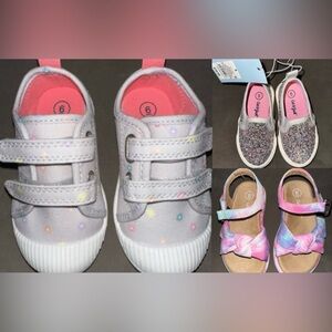 3 PAIRS Toddler Girls Shoes. 3 Different Pairs Included. 5T & 6T
